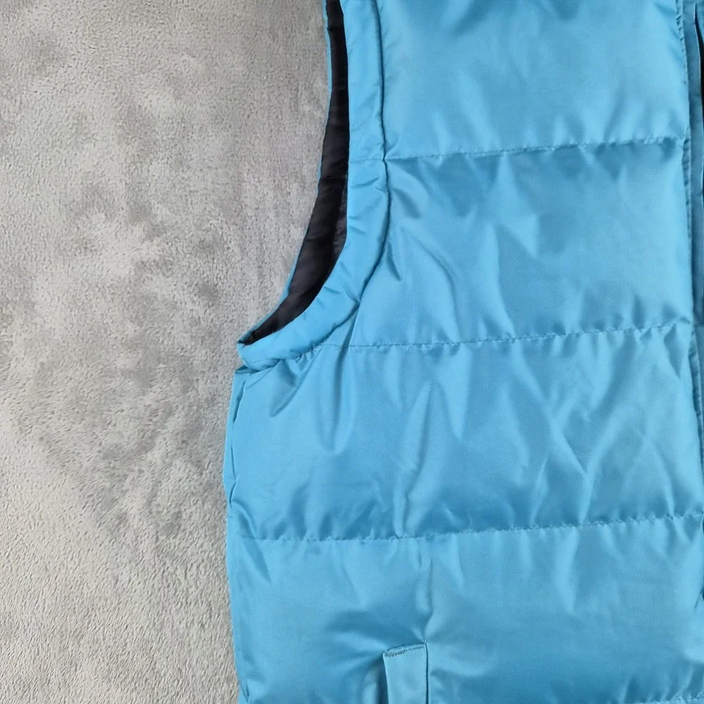 B R Fashion Wear Puffer Vest Mens Medium Blue Full Zip Sleeveless Outdoor Hiking